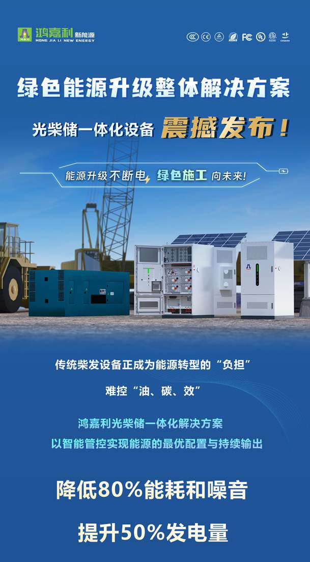 綠色能源升級整體解決方案，光柴儲一體化設備震撼發布！能源升級不斷電，綠色施工向未來!(圖1)